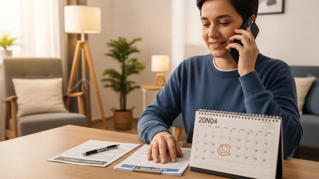 Person scheduling a ride for wheelchair accessible transportation at home